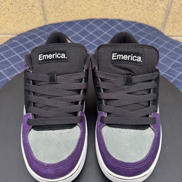 Rare VTG Emerica The Mob Black/Purple Suede skateboarding sneaker shoes Size 9 - Picture 6 of 11